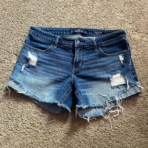 Hollister Blue Jean Shorts Distressed Cut-Offs